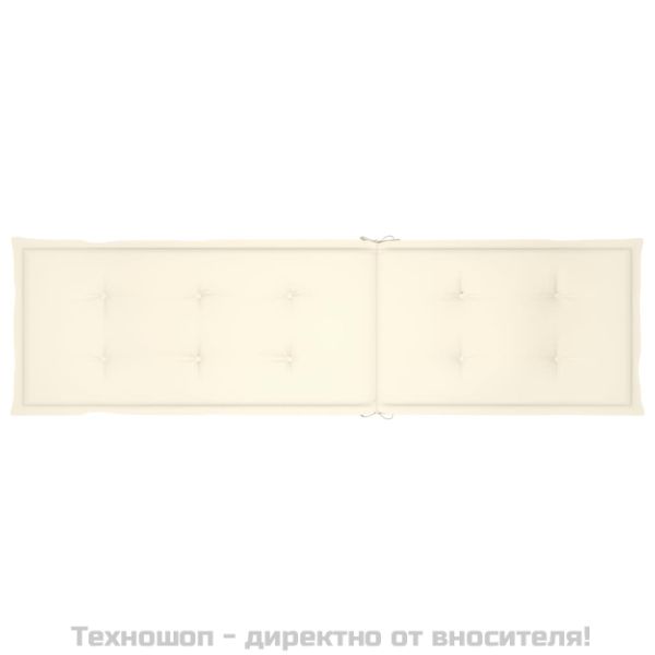 Градински шезлонг подложка за крака и възглавница акация масив