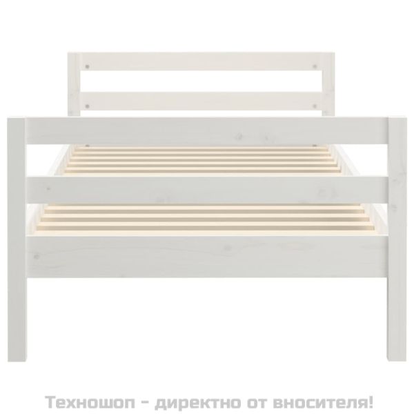 Рамка за легло без матрак, бяла, 80x200 см, бор масив