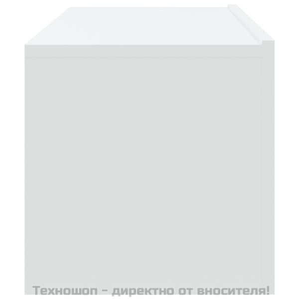 Стенни ТВ шкафове, 2 бр, бели 100x30x30 см, инженерно дърво