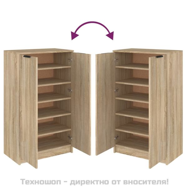 Шкаф за обувки, сонома дъб, 59x35x100,5 см, инженерно дърво