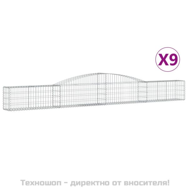 Габионни кошници арка 9 бр 400x30x40/60 см поцинковано желязо