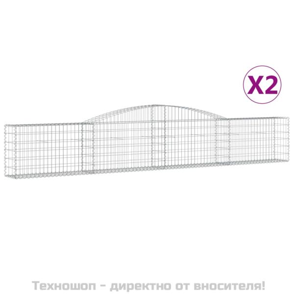 Габионни кошници арка 2 бр 400x30x60/80 см поцинковано желязо