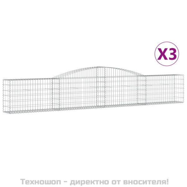 Габионни кошници арка 3 бр 400x30x60/80 см поцинковано желязо