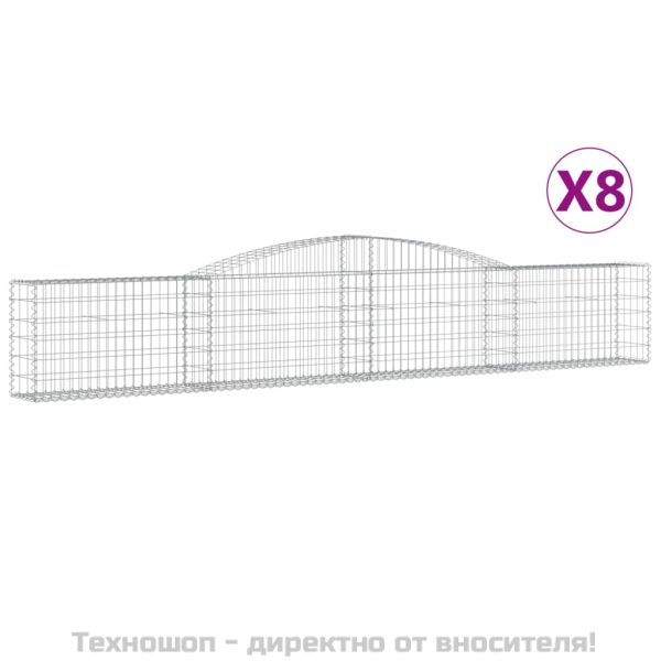 Габионни кошници арка 8 бр 400x30x60/80 см поцинковано желязо