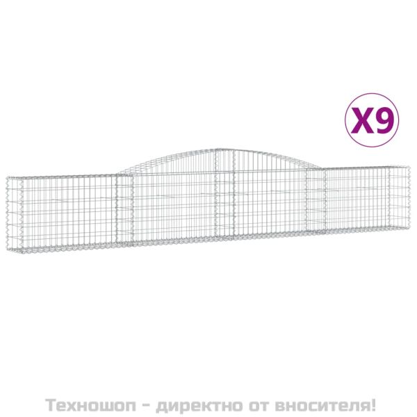 Габионни кошници арка 9 бр 400x30x60/80 см поцинковано желязо