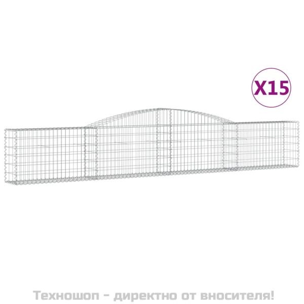 Габионни кошници арка 15 бр 400x30x60/80 см поцинковано желязо