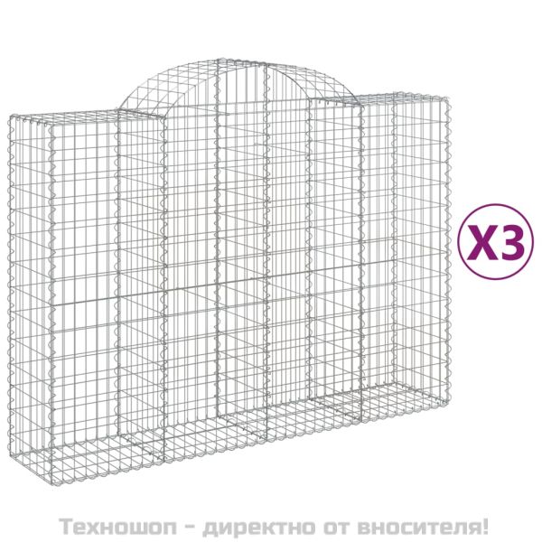 Габионни кошници арка 3 бр 200x50x140/160 см поцинковано желязо