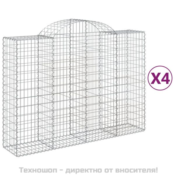 Габионни кошници арка 4 бр 200x50x140/160 см поцинковано желязо