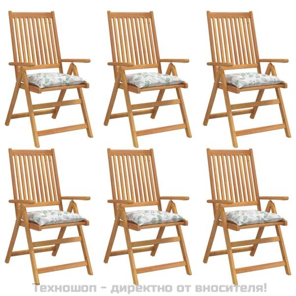 Възглавници за столове 6 бр на листа 50x50x7 см Оксфорд плат