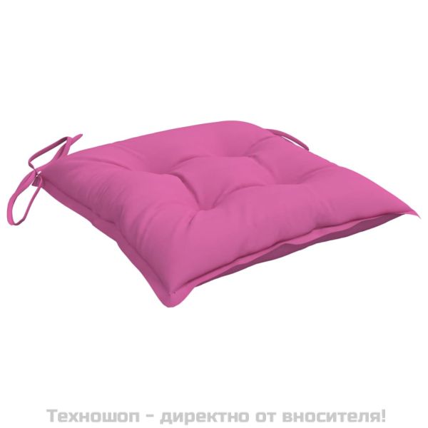 Възглавници за столове 6 бр розови 50x50x7 см Оксфорд плат