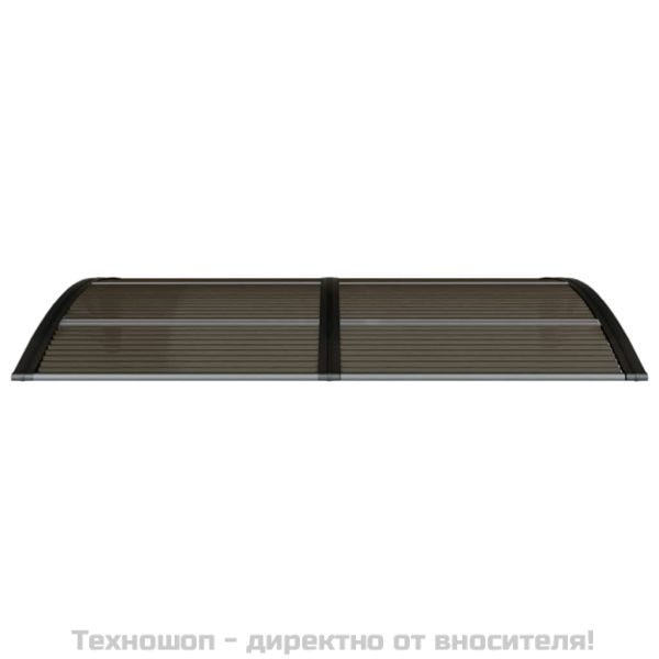 Навес за врата, черно и прозрачно, 150x75 см, поликарбонат