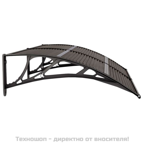 Навес за врата, черно и прозрачно, 150x75 см, поликарбонат