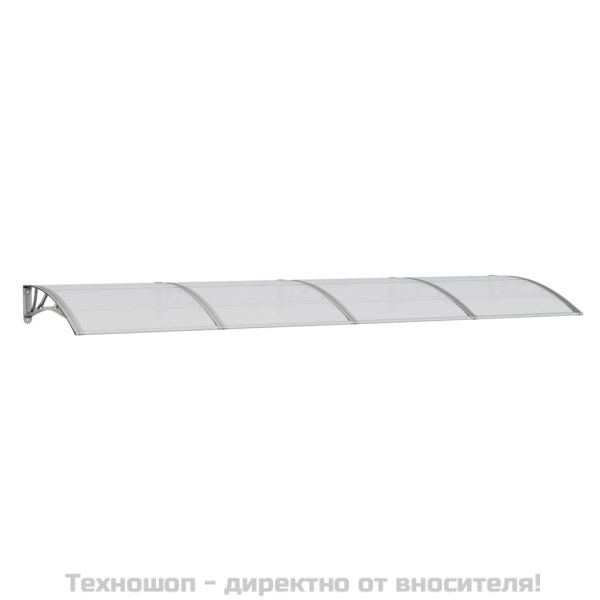 Сенник за врата, сив, 350x100 см, поликарбонат