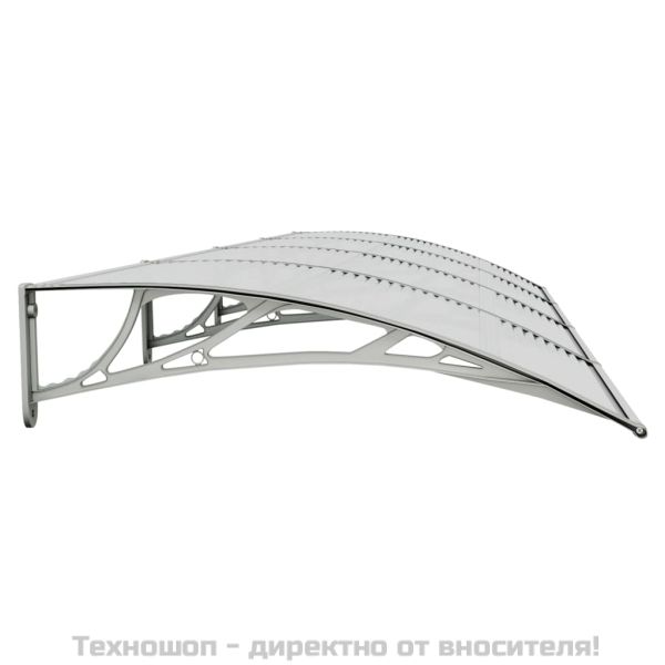 Сенник за врата, сив, 350x100 см, поликарбонат