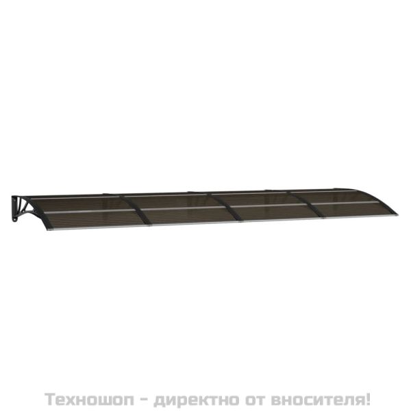 Сенник за врата, черен, 350x100 см, поликарбонат