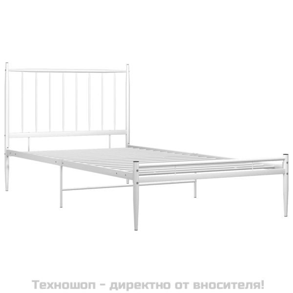 Рамка за легло, бяла, метал, 90x200 см