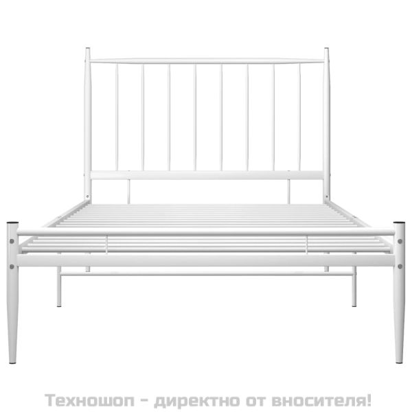 Рамка за легло, бяла, метал, 90x200 см