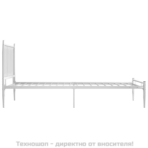 Рамка за легло, бяла, метал, 90x200 см