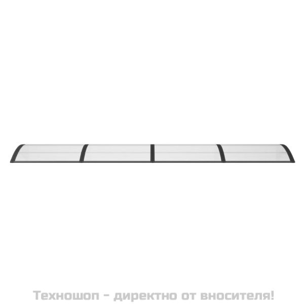 Навес за врата, черен, 350x100 см, поликарбонат