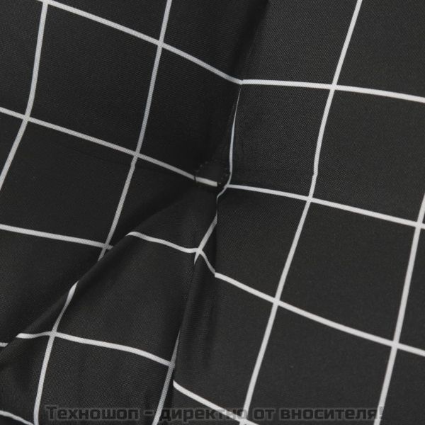 Възглавница за пейка черно каре 100x50x7 см оксфорд плат