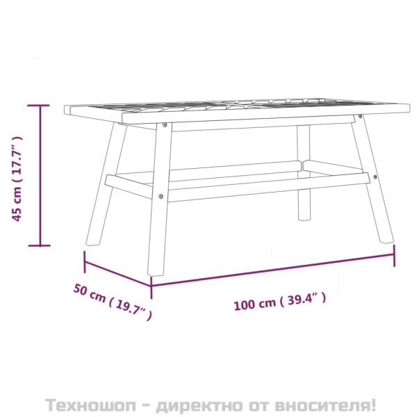 Маса за кафе, 100x50x45 см, акация масив
