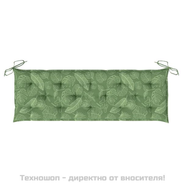 Възглавница за градинска пейка с листа 150x50x7 см оксфорд плат