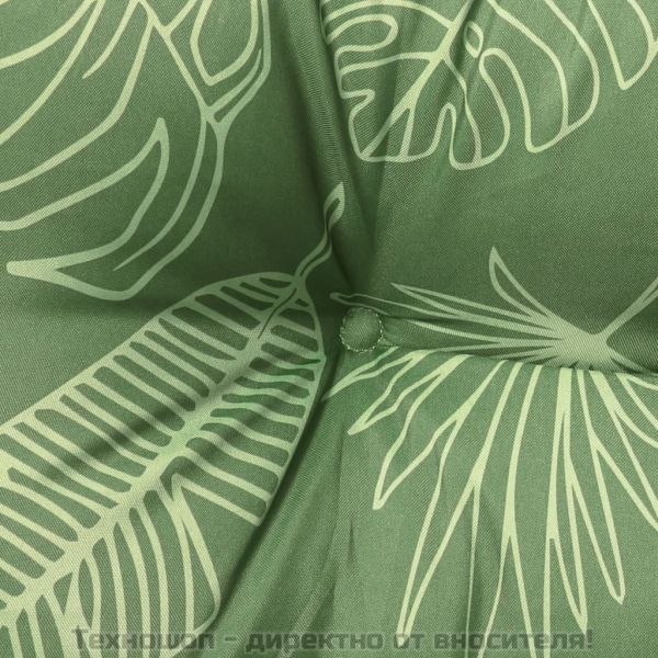 Възглавница за градинска пейка с листа 150x50x7 см оксфорд плат