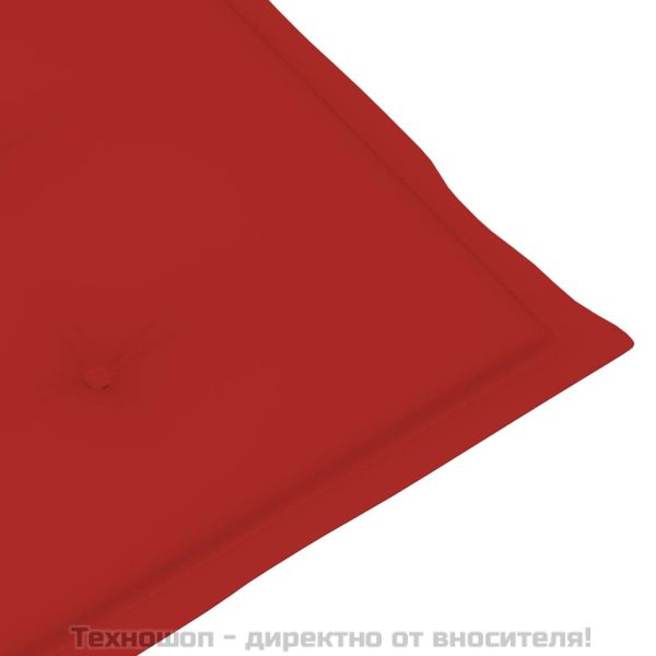 Градински шезлонг, подложка за крака, възглавница, акация масив