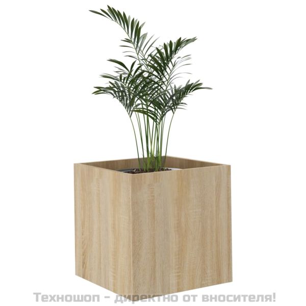 Плантерна кутия, дъб сонома, 40x40x40 см, инженерно дърво