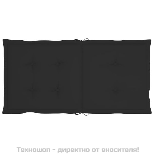 Възглавници за столове 2 бр черни 100x50x3 см Оксфорд плат