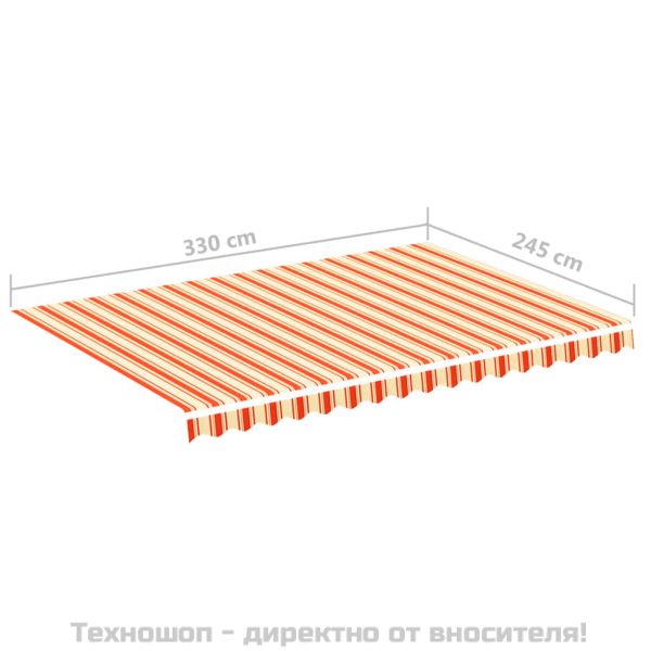 Резервно платнище за тенти, жълто и оранжево, 3,5х2,5 м