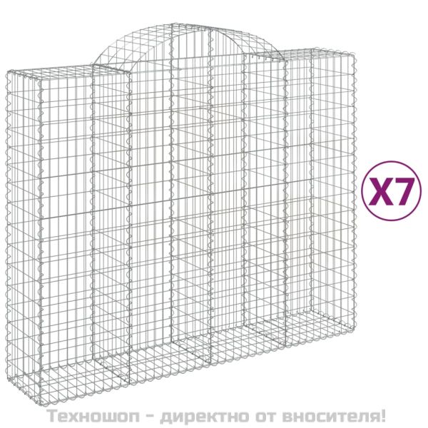 Габионни кошници арка 7 бр 200x50x160/180 см поцинковано желязо