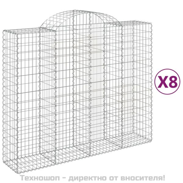 Габионни кошници арка 8 бр 200x50x160/180 см поцинковано желязо