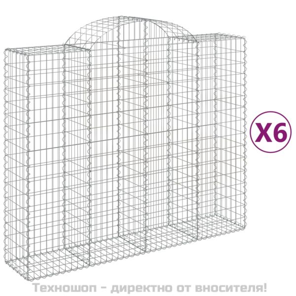 Габионни кошници арка 6 бр 200x50x160/180 см поцинковано желязо