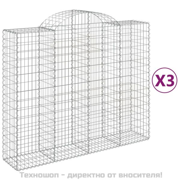 Габионни кошници арка 3 бр 200x50x160/180 см поцинковано желязо