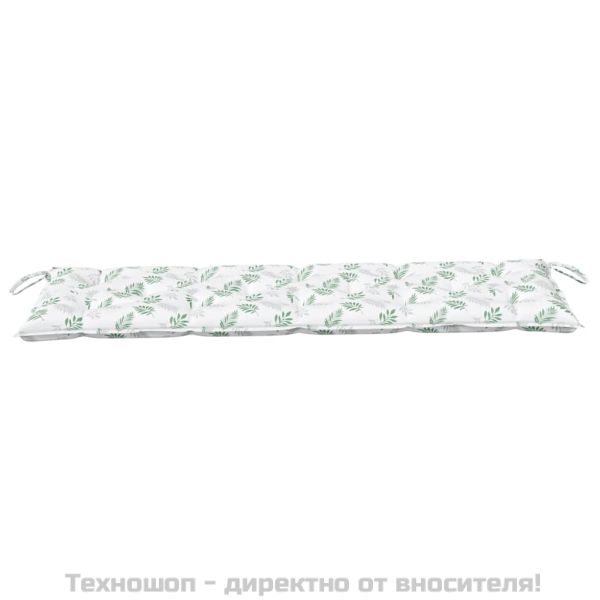 Възглавница за градинска пейка с листа 150x50x7 см оксфорд плат