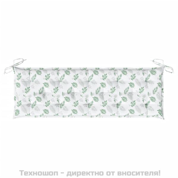 Възглавница за градинска пейка с листа 150x50x7 см оксфорд плат