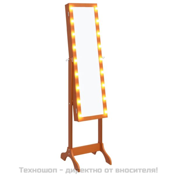 Стоящо огледало с LED, 34x37x146 см