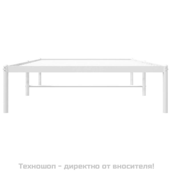Метална рамка за легло, бяла, 100x200 см