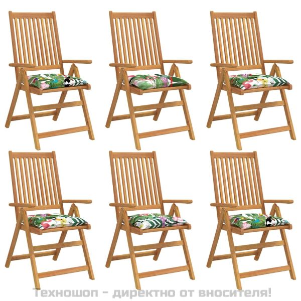 Възглавници за столове 6 бр многоцветни 50x50x7 см Оксфорд плат