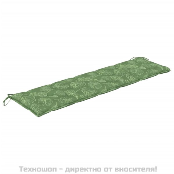 Възглавница за градинска пейка с листа 180x50x7 см оксфорд плат