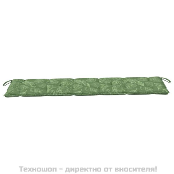 Възглавница за градинска пейка с листа 180x50x7 см оксфорд плат