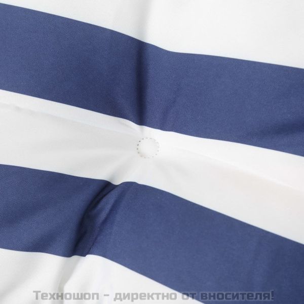Възглавница за пейка синьо и бяло райе 180x50x7 см оксфорд плат