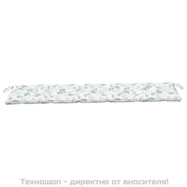 Възглавница за градинска пейка с листа 180x50x7 см оксфорд плат