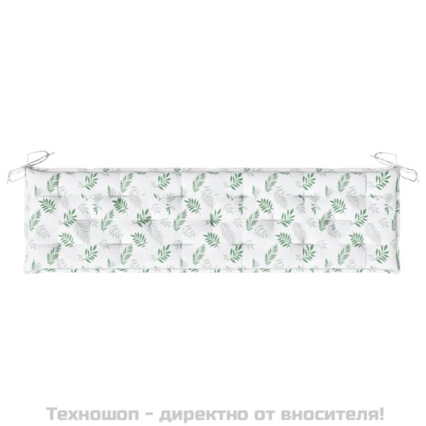 Възглавница за градинска пейка с листа 180x50x7 см оксфорд плат