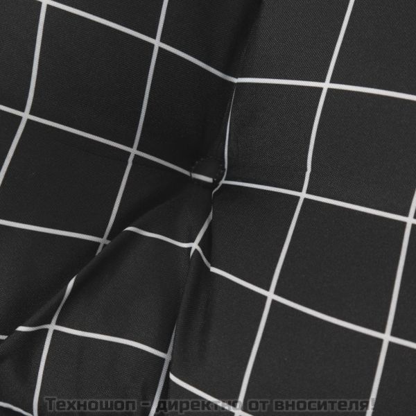 Възглавница за пейка черно каре 180x50x7 см оксфорд плат