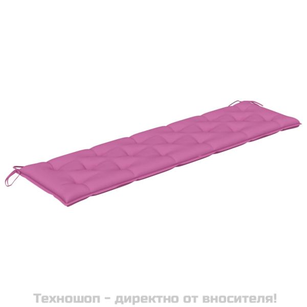 Възглавница за градинска пейка розова 180x50x7 см оксфорд плат
