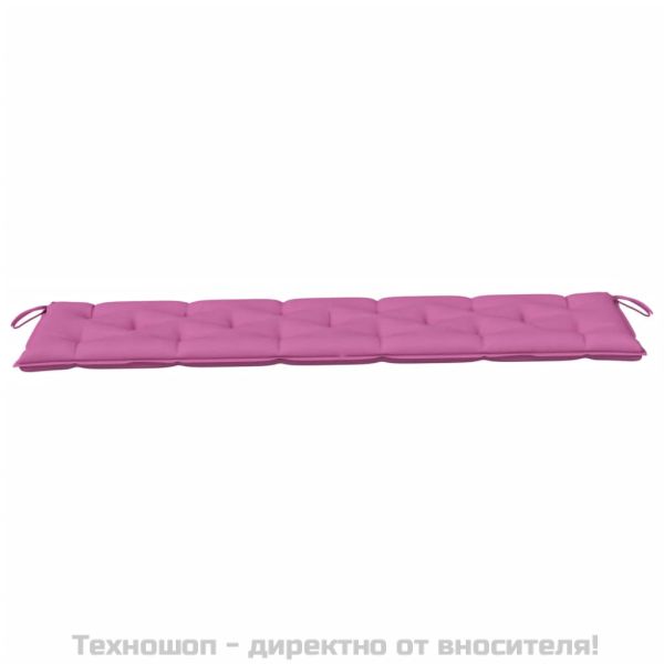 Възглавница за градинска пейка розова 180x50x7 см оксфорд плат