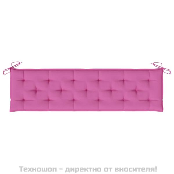 Възглавница за градинска пейка розова 180x50x7 см оксфорд плат