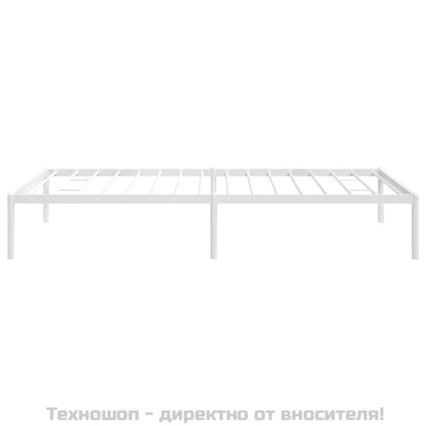 Метална рамка за легло, бяла, 100x190 см